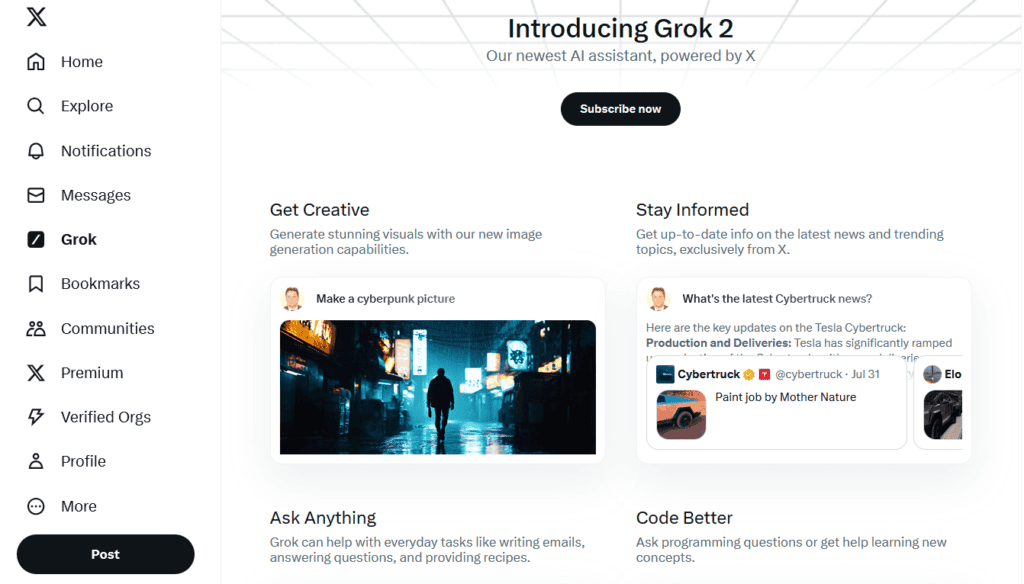 Grok AI - чатботът на xAI, достъпен безплатно